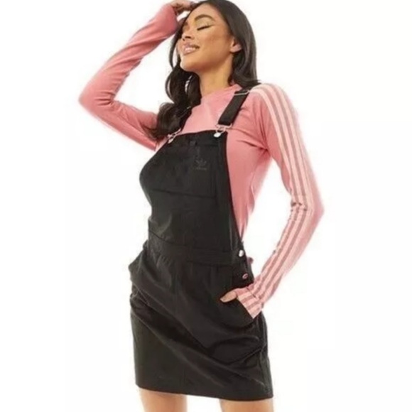 NWT Adidas Black Corduroy Overalls Dress (Size S) - Picture 1 of 8